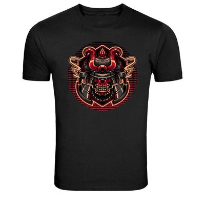 Samurai Totenkopf Helm Krieger Grafik T-Shirt Japanisches T-Shirt