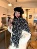 New Leopard Print Thickened Warm Scarf Women's Autumn and Winter European and American Fashion Daily Imitation Cashmere Fringed Scarf Shawl Tide