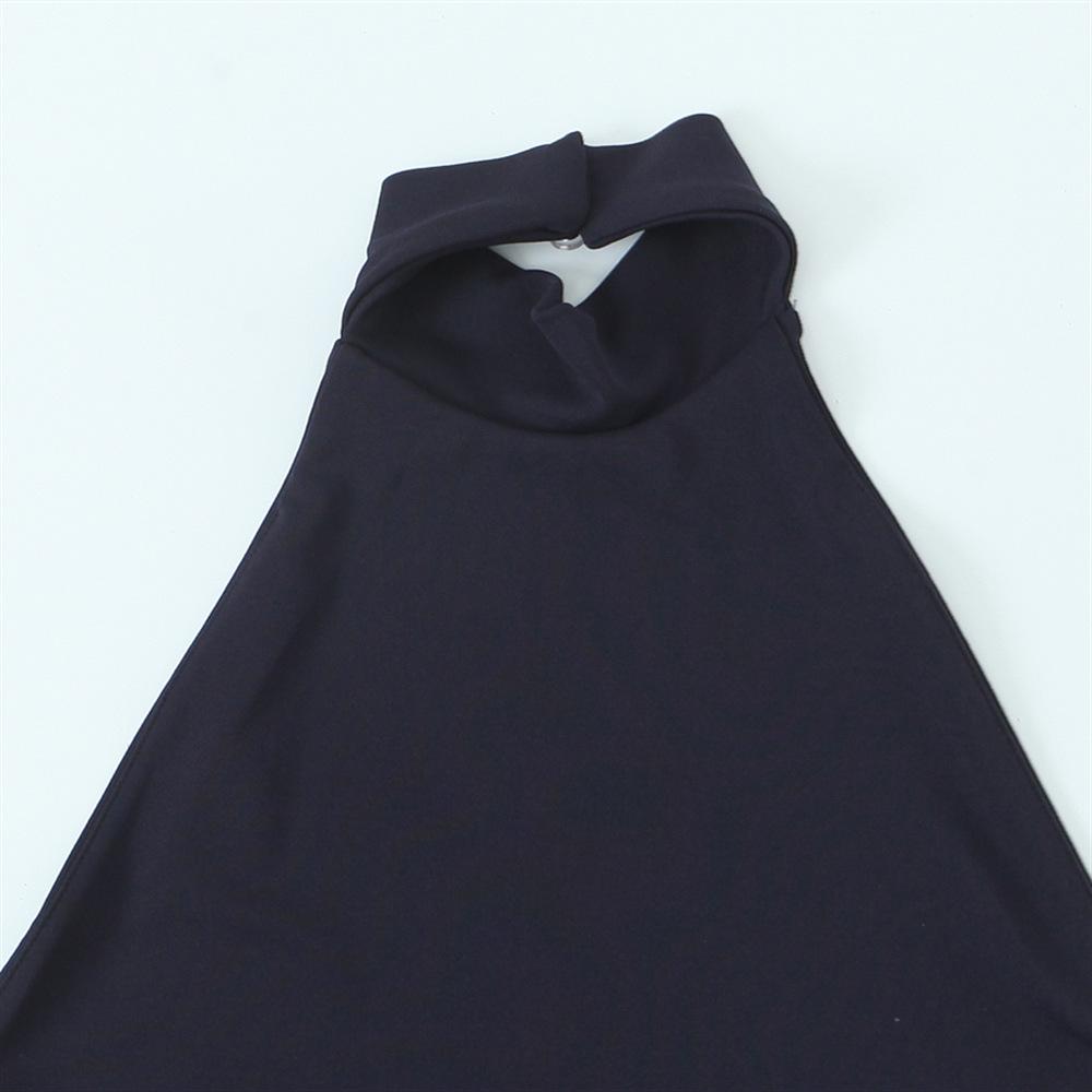 2025 Spring/Summer Women's Halter Neck High-Elastic Slim Fit Backless Dress