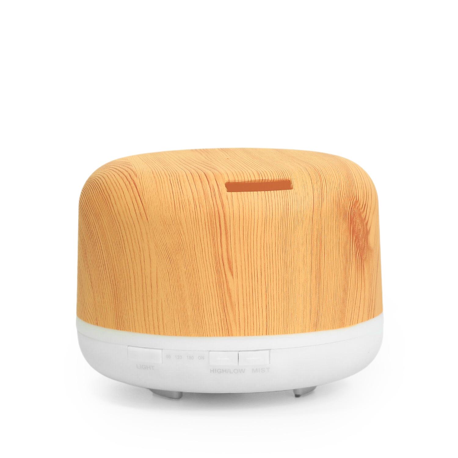 

500ml Seven-Color Wood Grain Aroma Diffuser Essential Oil Air Humidifier EU Standard