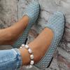 Plus Size Breathable Flyknit Square Toe Color Block Women's Shoes