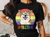 Corgi Rainbow Pride Dog T-Shirt, Colorful Corgi With Glasses, LGBTQ Pride Month Tee, Happy Dog Lover Gift, Unisex T-Shirt