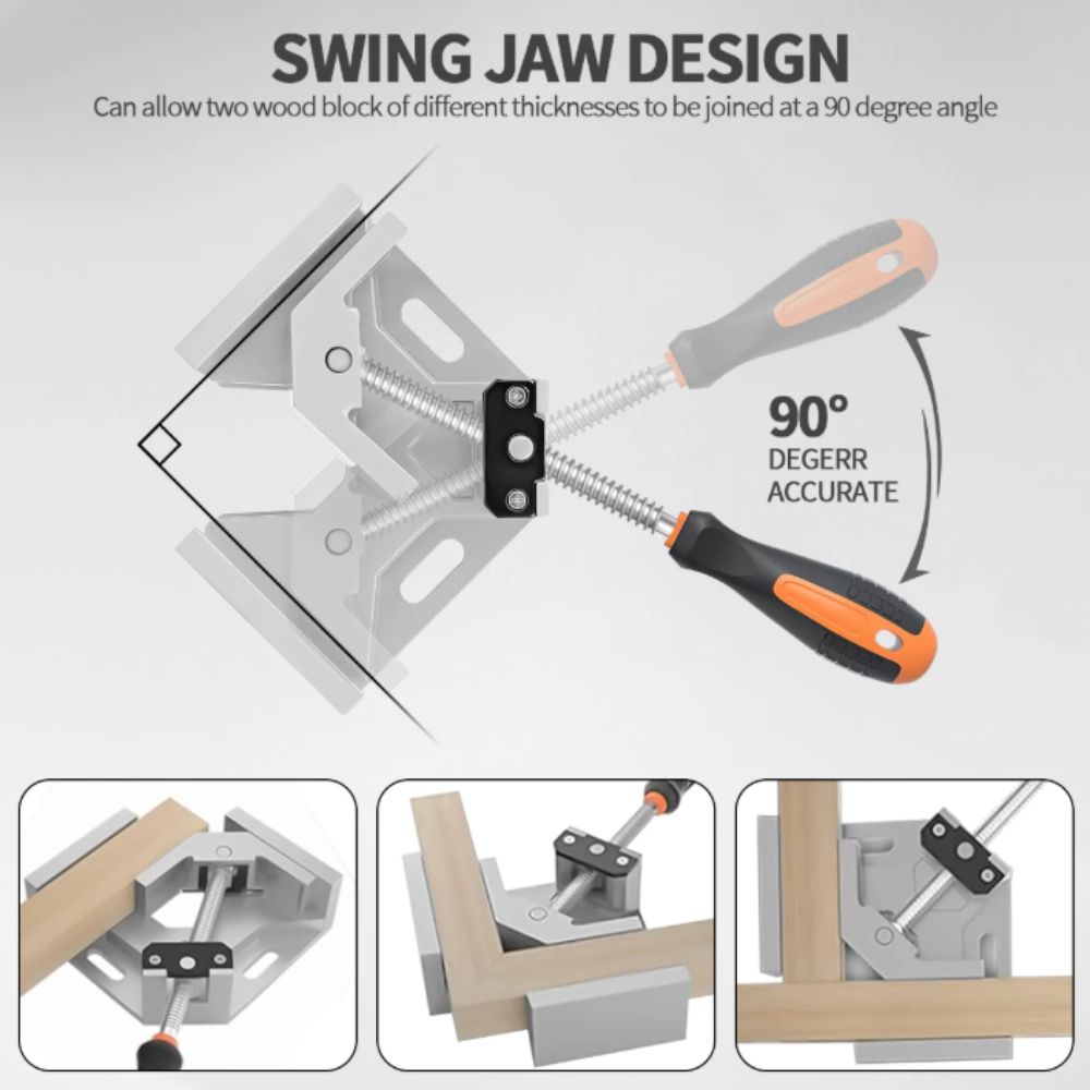 Adjustable Swing Jaw Right Angle Clamps Right Angle Design Woodworking Clamps  Wood Fixing