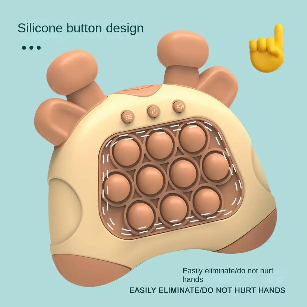 Children Quick Push Pop Light Up Game Machine Kids Quickly Electronic Bubble Whack-A-Mouse Toys Decompress Toys Christmas Gifts