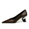 Damenschuhe, Keilabsätze, High Heels, Flache, spitze Keilschuhe aus Metall, Maßgefertigte Schuhe, High Heels
