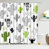 Tropical Cactus Shower Curtain Polyester Fabric Bath Curtain For The Bathroom Decorations Multi-Size Printed Shower Curtains