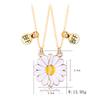 2pc Daisy BFF Necklace with Magnetism for Kids Elegant Flower Pendant Sister Necklace Girlfriend Gift DIY Women Fine Jewelry