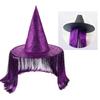 Stylish Oxford Fabric Witch Hat For Halloween Costume Parties Adult Teen Adjustable Design Cosplay Accessories