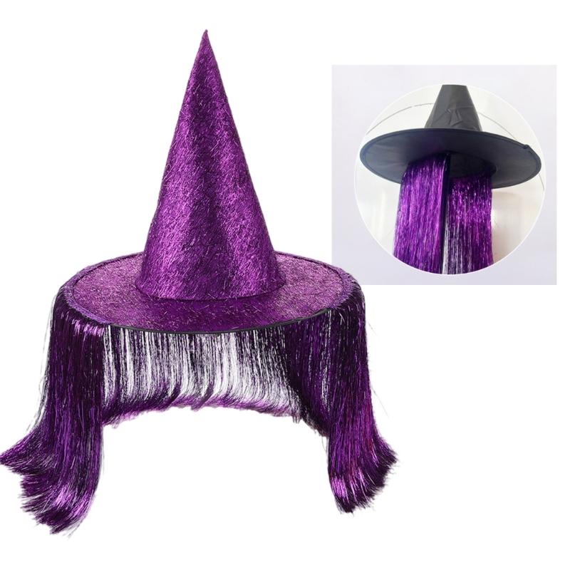 Stylish Oxford Fabric Witch Hat For Halloween Costume Parties Adult Teen Adjustable Design Cosplay Accessories