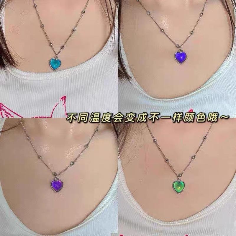 Love temperature-sensitive and color-changing bracelet, plain bracelet, high-end girl bracelet, trendy necklace.