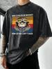 Cat Make Echo Oscar Whisky Prints MenS Washed TShirt Summer Loose Short Sleeve ONeck Cotton Streetwear Gym Casual T Shirts