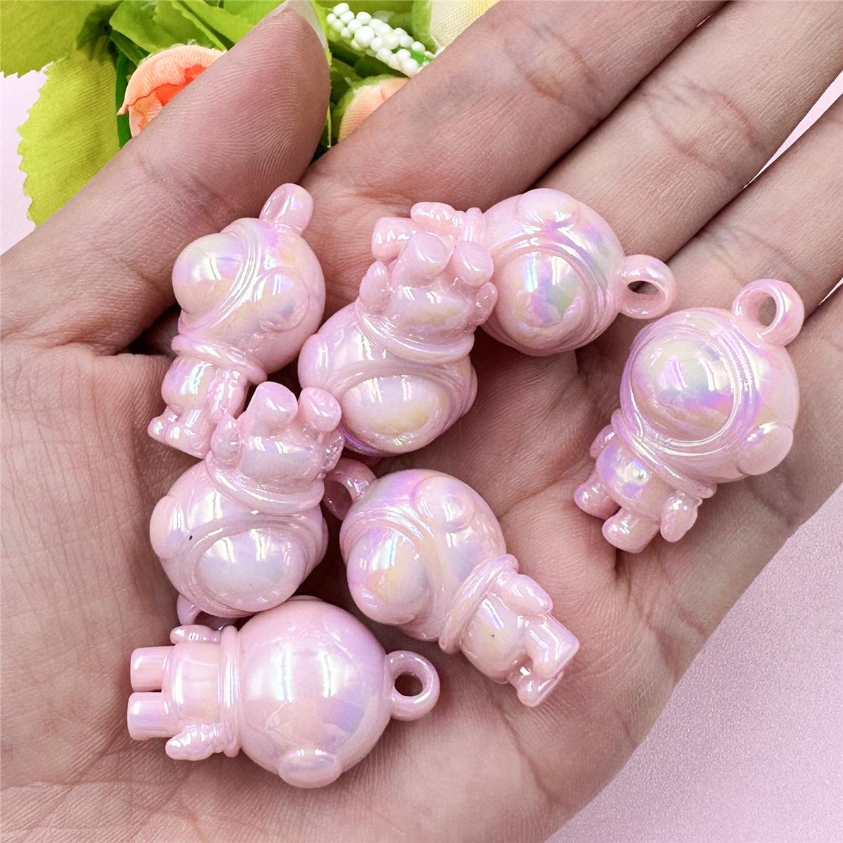 

Мода 7 шт. бусины ювелирные аксессуары акрил DIY астронавт 32 мм розовый