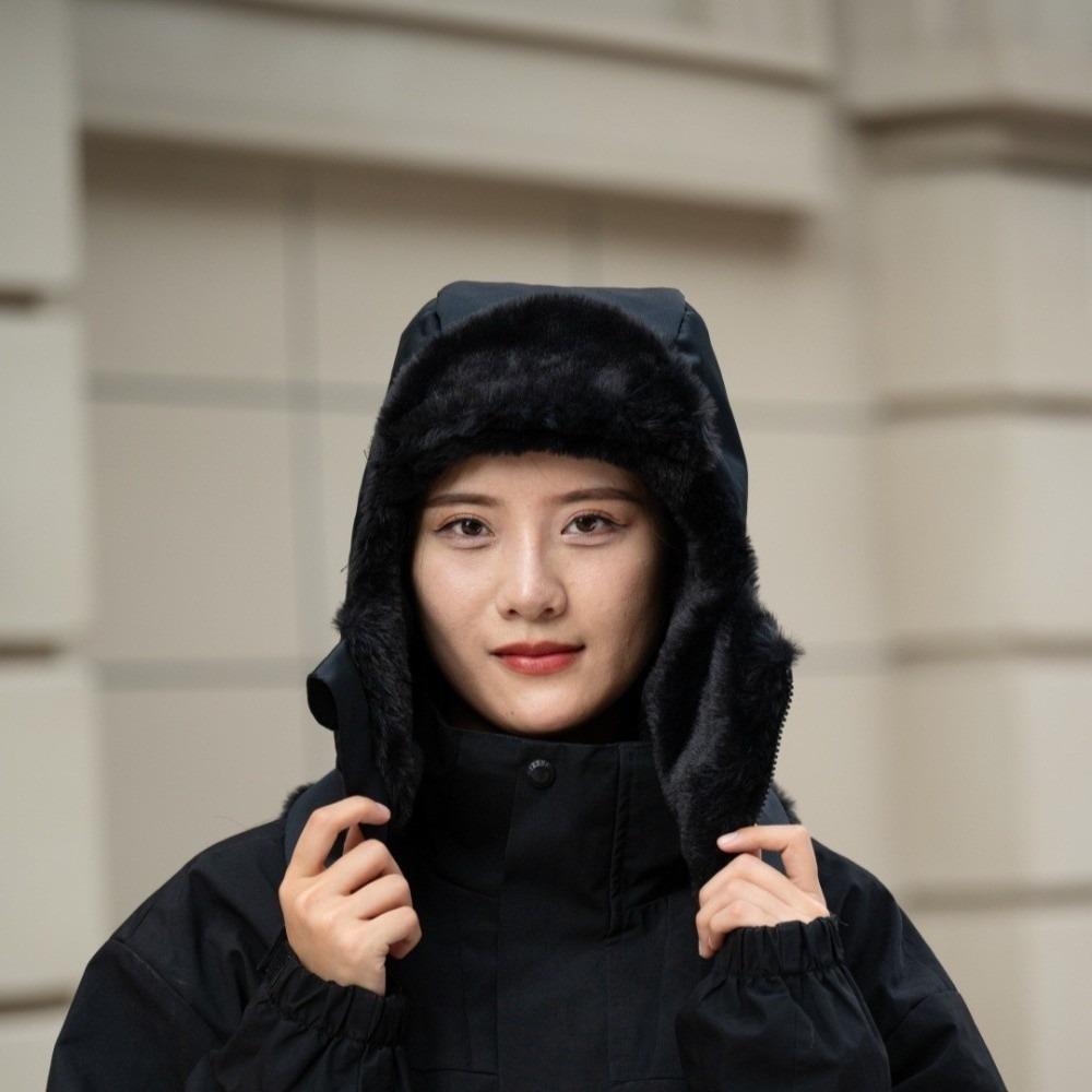 Keep Warm Warm Scarf Face Mask Solid Color Lei Feng Hat 4-in-1 Winter Cycling Hat  Women