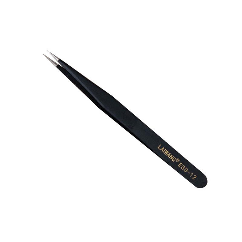 

Индивидуально упакованные черные антистатические прецизионные пинцеты из нержавеющей стали для бисера и страз, ювелирные аксессуары