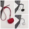 Earphone Pouch Detachable Hanging Neck Bag 2 In 1 Flap Waist Belt with Bag Solid Color Anti-splash Water Leather Coin Purse Work