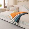 Embroidery Sofa Cover White Edge Four Season Universal Chenille Anti-slip Sofa Cushion for Living Room Mat Couch Towel Slipcover