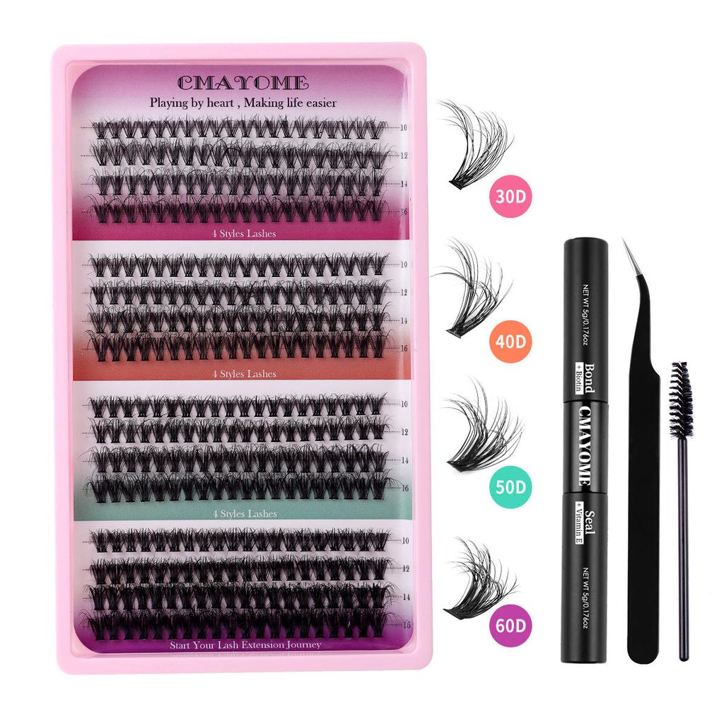 320 Büsche D Song Einzelbüsche Falsche Wimpern Natürlich Dick DIY Segmentiertes Grafting Mehrhaarige Wimpern