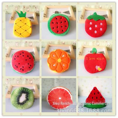 Cartoon Frucht Plüsch Geldbörse: Wassermelone, Orange, Ananas, Erdbeere Designs