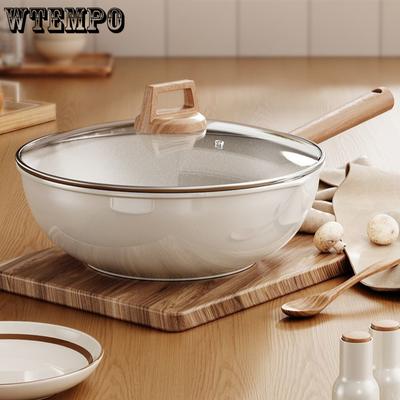 Keramik Antihaftpfanne Bratpfanne Haushalt Weizen Reis Stein Bratpfanne Flachbodenpfanne Induktionsherd Gasherd Universal Gasherd