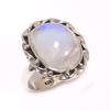 Bague en argent sterling 925 avec pierre de lune arc-en-ciel naturelle, taille 7, p4Z41