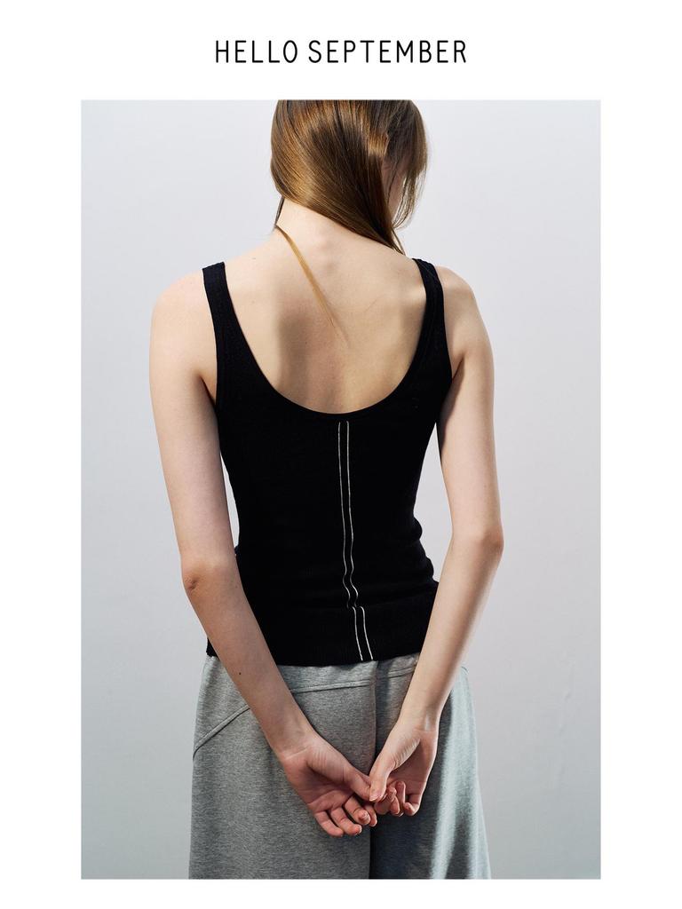 Spring Casual Tencel Linen Rib Knit Tank Top - Women’s Versatile Solid Color