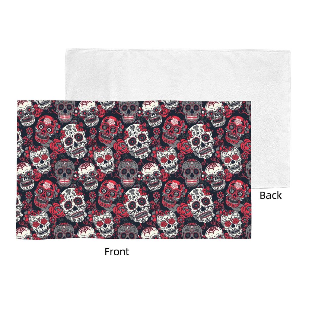 Sugar Skull Pattern Red Soft Face Towel Quick Dry Pool Bath Cotton Towels Absorbent