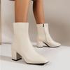 Herren Damen Stiefel Modische Schuhe Knöchel Seitenreißverschluss Stretch Mittlerer Absatz Übergröße Kurz Spitz Geeignet für den täglichen Gebrauch und verschiedene Anlässe