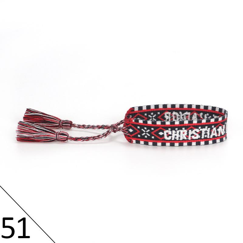 Handmade Embroidered Friendship Bracelet with Tassels for Women
