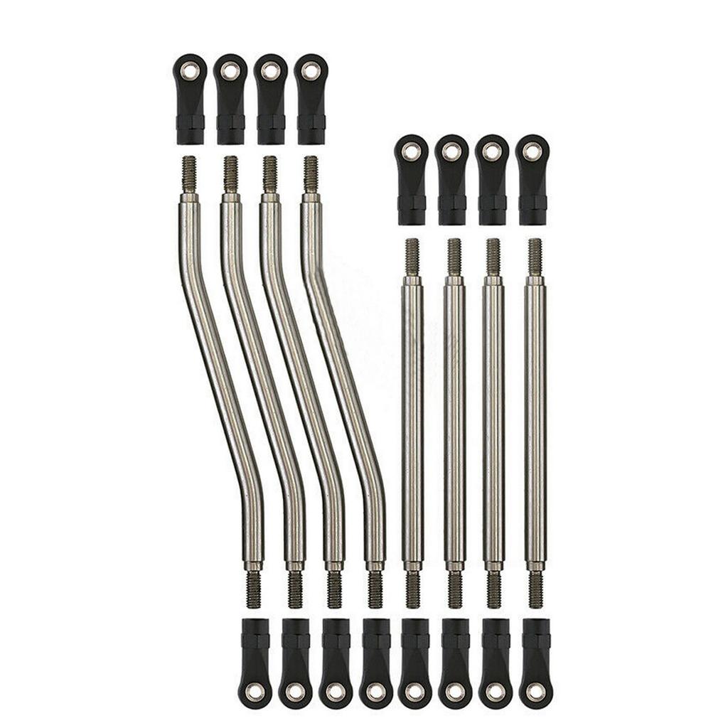 8PCS RC 1:10 Stainless Steel Adjustable Link Plastic Rod End 318mm-324mm for Axial Capra 1.9 UTB-AXI03004 1/10 RC Crawler Car