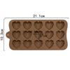 2pcs 15 Cavities Mini Heart Chocolate Mold Silicone Diamond Candy Molds Gummy Jelly Mould Cake Decoration Accessories