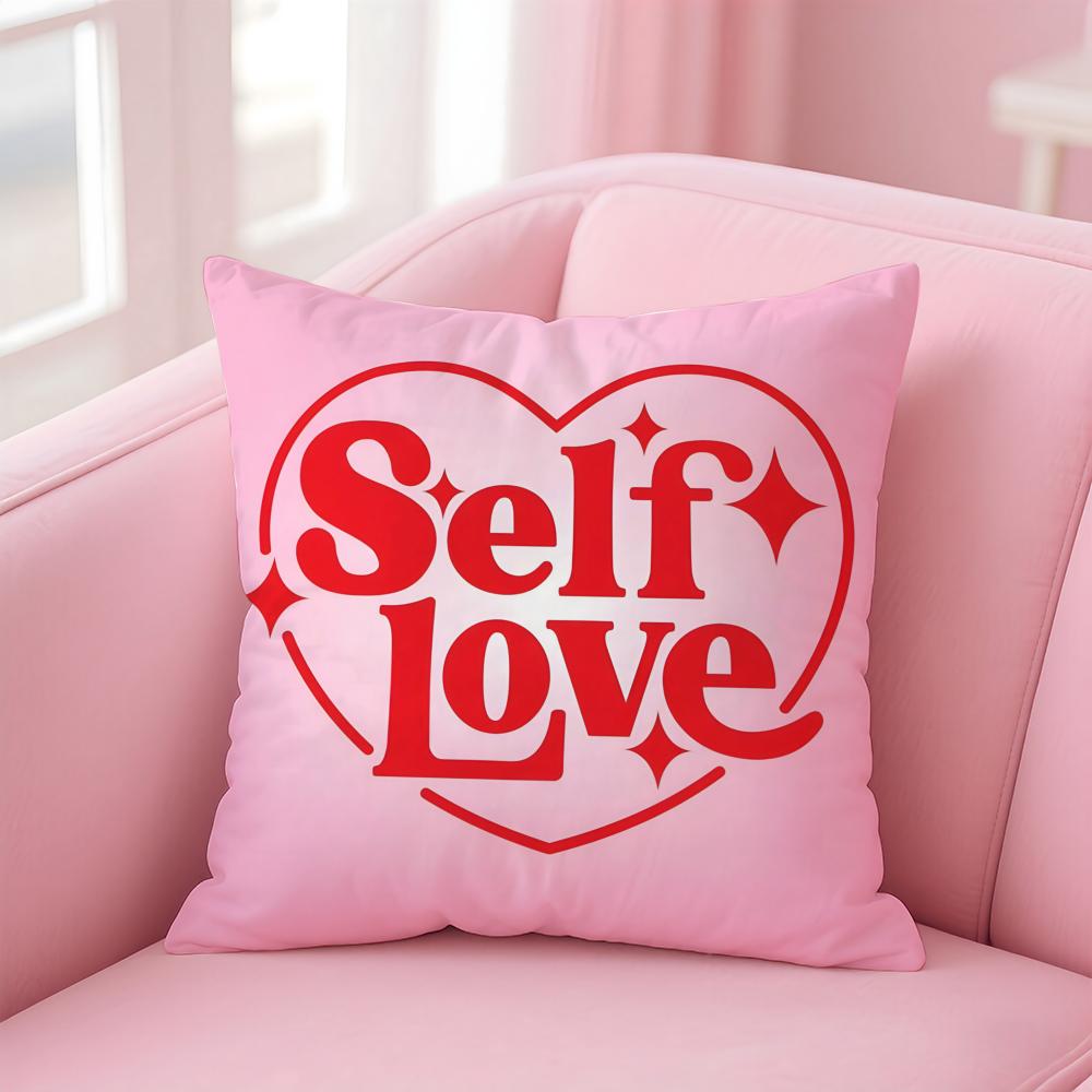 Love yourself love life Cushion Cover Pillow Case Soft Friendly Fabric Concealed Zipper