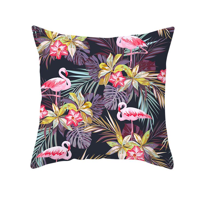 Summer Tropical Plants Decorative Pillowcase Green Leaves Throw Pillow Case Polyester Printing Pillow Cover 45X45Cm