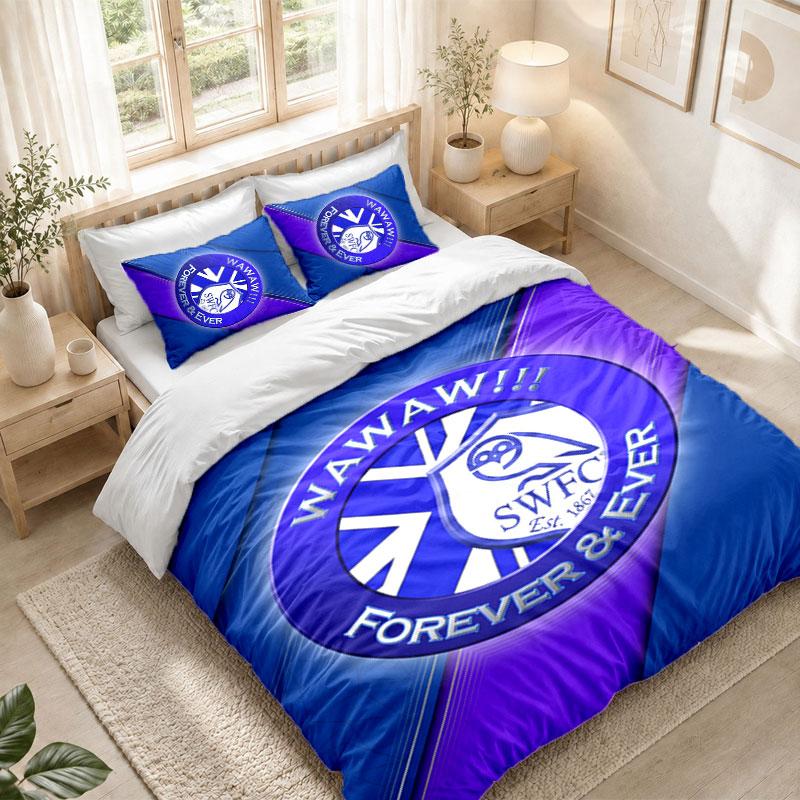 Bedding Set 1 Duvet Cover 2 Pillowcases Sheffield Wednesday Print Bedroom Home Decoration