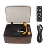 Bluetooth CD Player HiFi Stereo Portable CD Music Player with Remote Control Dust Cover Wood Grain