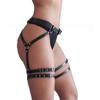 Punk Waist Chain Black Leather Body Chain Harness Belly Belt Chains Nightclub Party Body Accessories Jewelry
