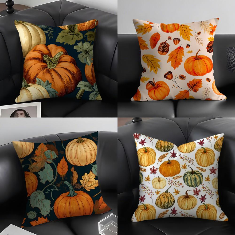 Pumpkin Cushion Cover Pillowcase Ultra Soft Skin Friendly Fabric Cloud Like Comfort & Concealed Zipper