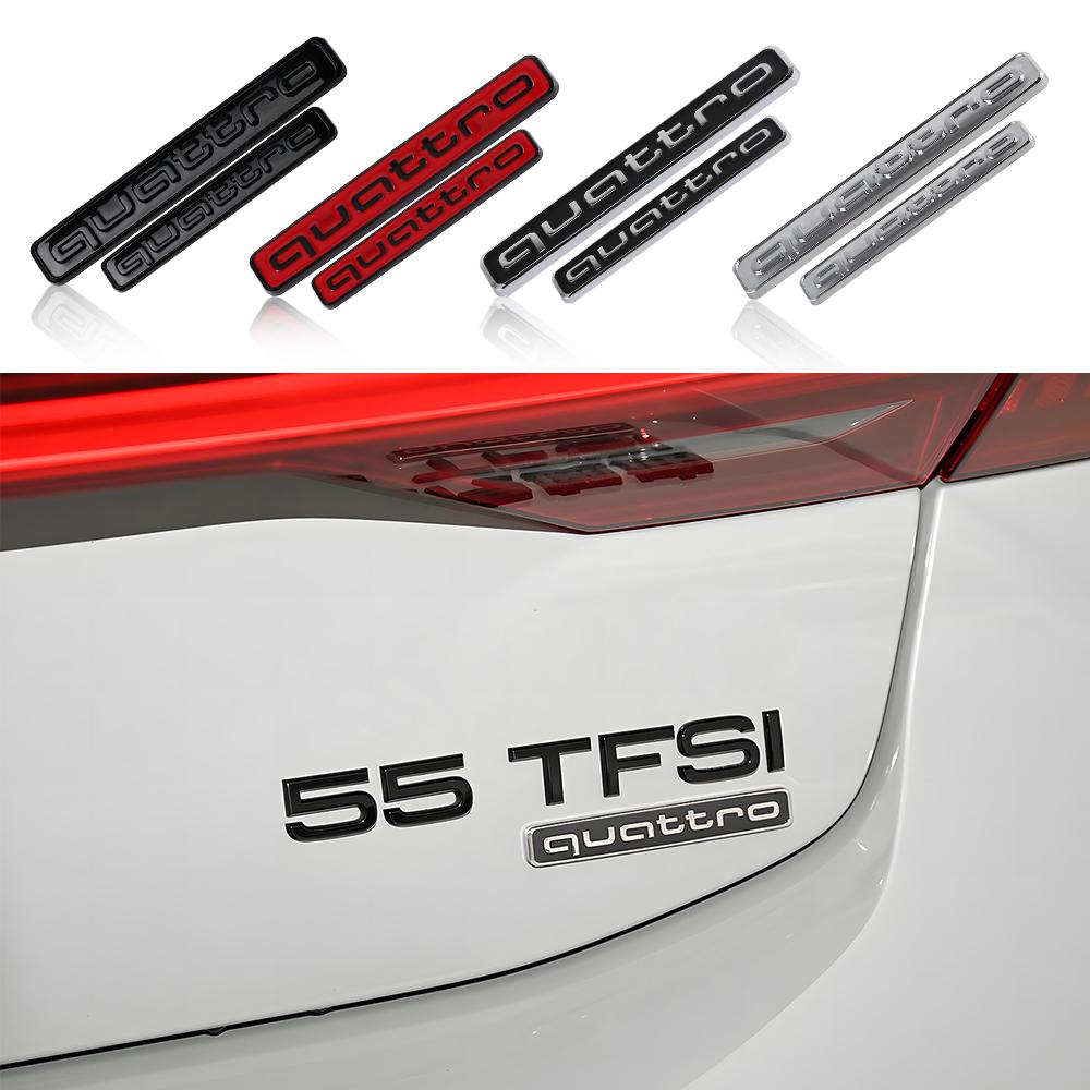 Car Styling Quattro Letter Logo Side Body Fender Trunk Sticker Decor For q2 A7 S1 B8 8P A3 A6 C7 Q7 Q5 Q3 Q2 Q1 Q2L A4 A5 A6L