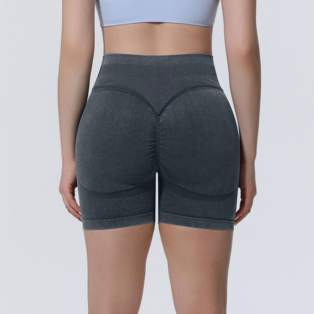 New seamless, pre-washed, high-stretch, high-waisted yoga shorts – ideal for sport, running, fitness and yoga