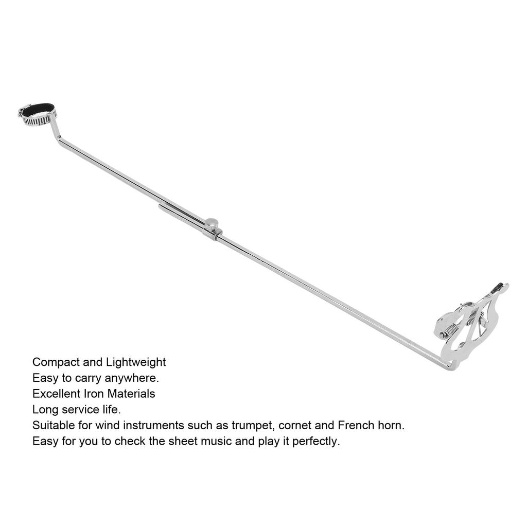 Flute Music Clip Portable Iron Wind Instrument Sheet Music Stand Clip for Practice