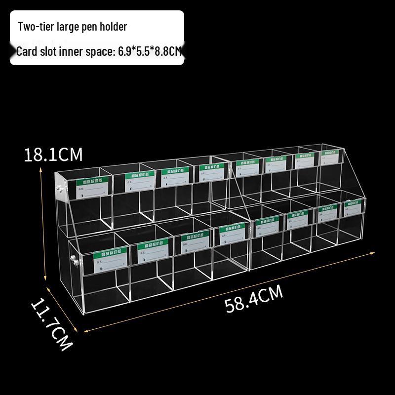 Acrylic Price Tag Display & Pen Holder Stand for Stationery Stores