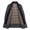 Men's Winter Wool Coat with Scarf Collar - Business Casual, Detachable Double-Sided Design, 90% Goose Down Liner