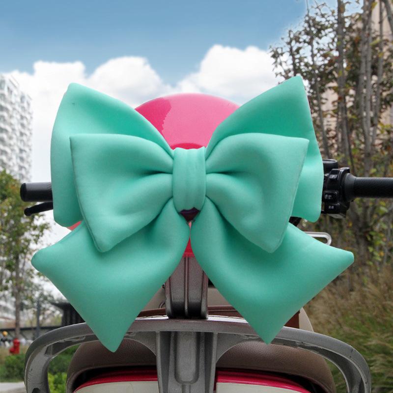 25x23 Universal Motorcycle Scooter Decor Helmet Bow Girl Electric Vehicle Rear Seat Decoration Accessories Cute Bow Cotton