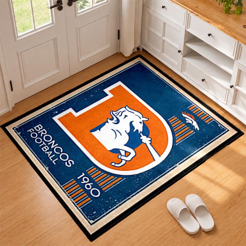 Denver Broncos Carpet Door Mat for Living Room or Bedroom Protective Mat Under Chair Office Decoration Christmas Gift Birthday Present