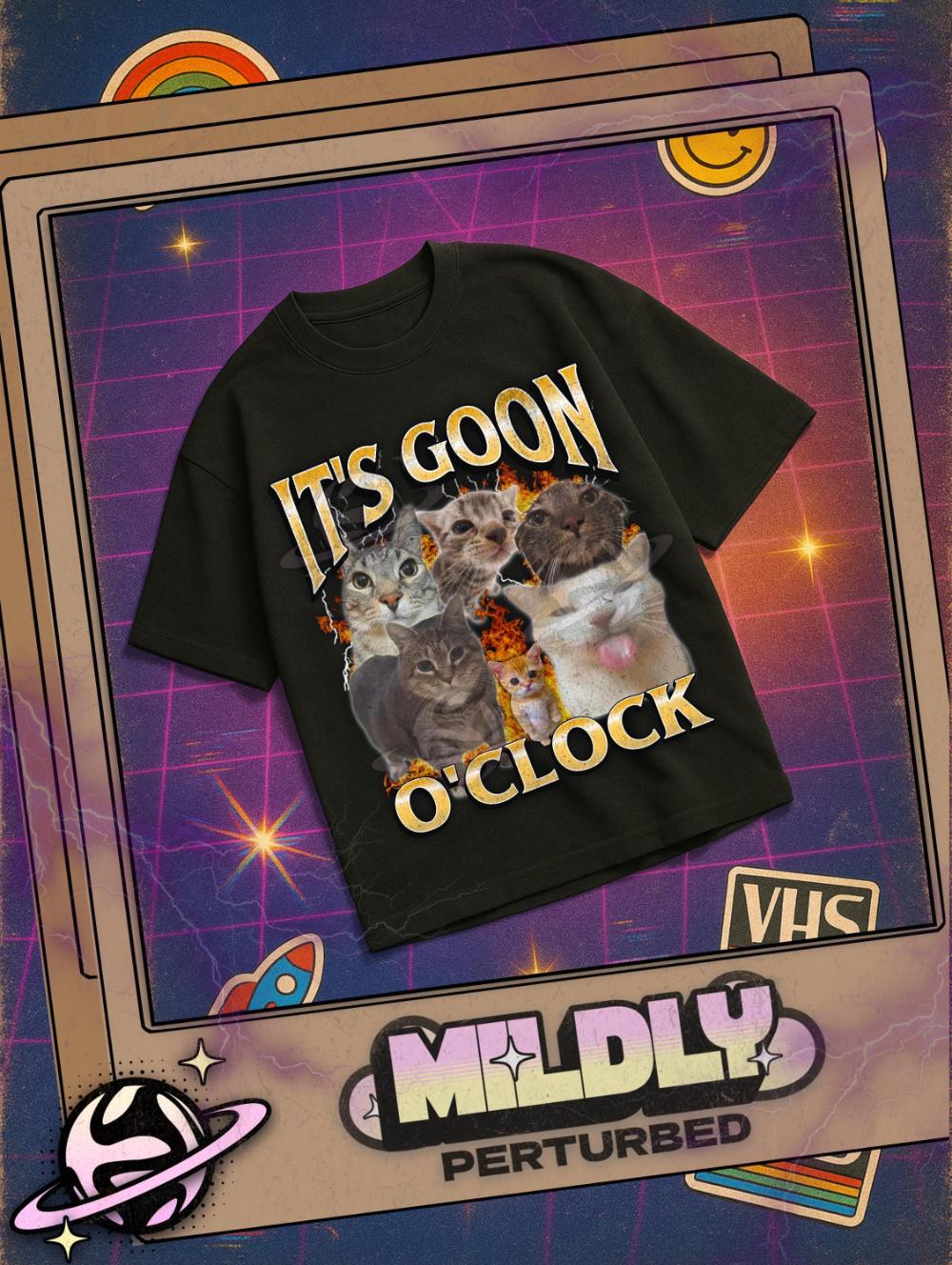 

Mens Its Goon OClock Laughing Cat Meme TShirt 100 Cotton Round Neck Short Sleeve Humorous Tshirt Bold Text Style 4XL