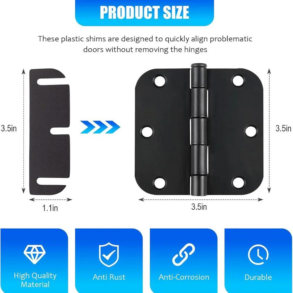 PVC Door Hinge Shims 15 Pcs 3.5Inch X 1.08Inch X 0.060Inch for Fast Door Adjustment Without Disassembly or Replacement