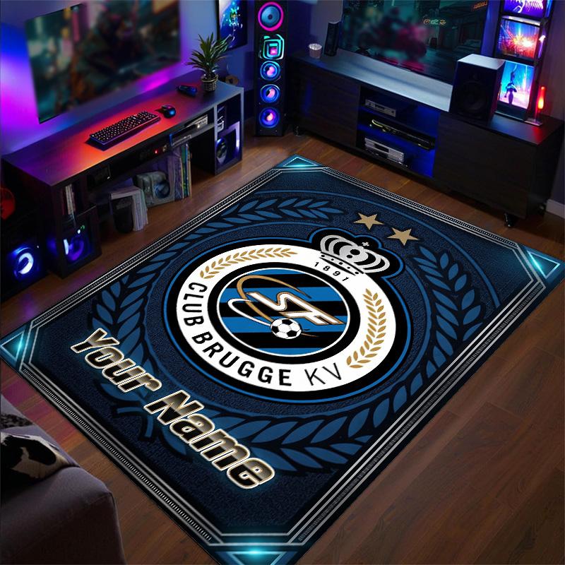 Crystal Velvet Rug Club Brugge FC Print Custom Name Text Floor Mat Home Decor