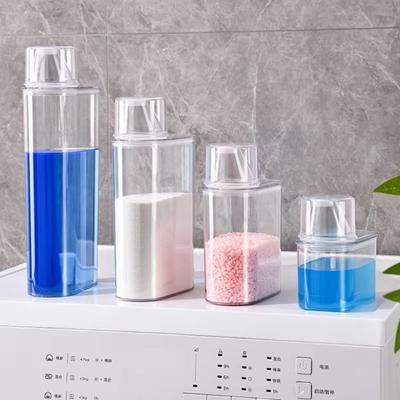 Airtight Washing Powder Storage Box Large Capacity Transparent Laundry Detergent Dispenser with Measuring Cup
