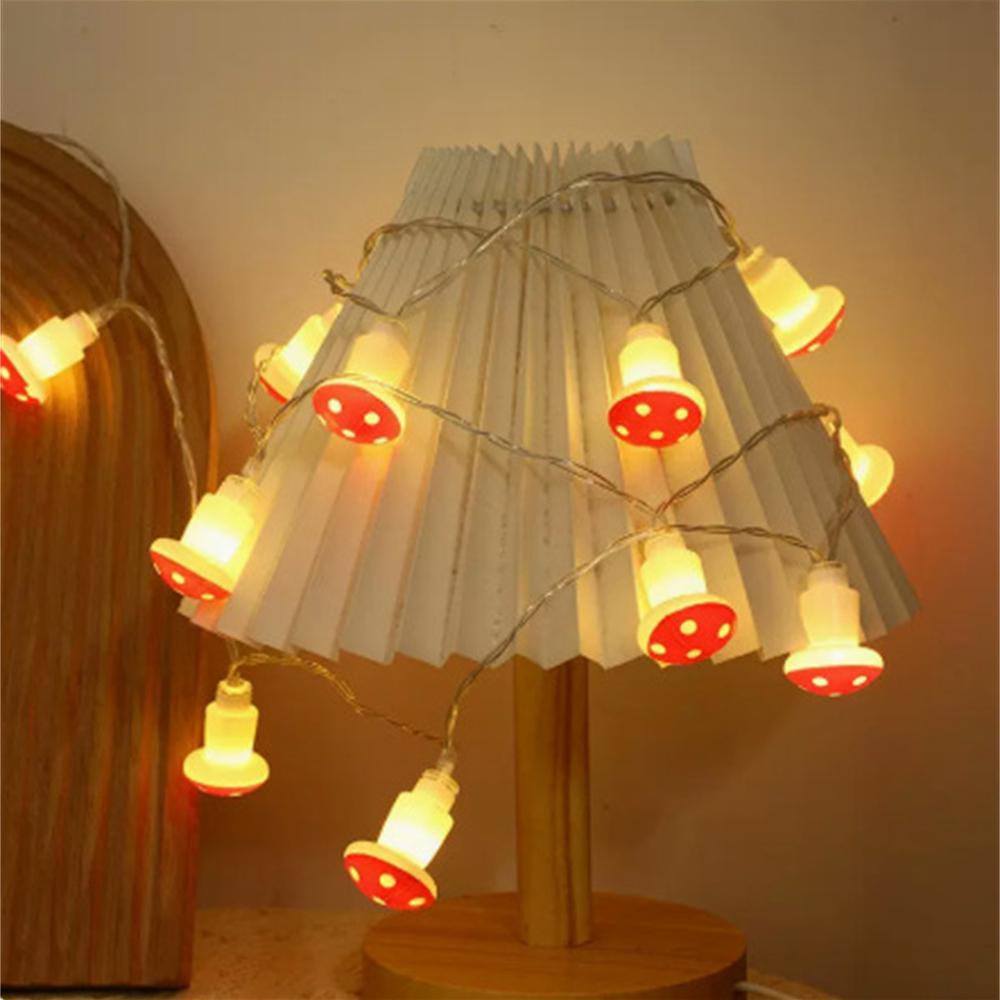 

2m 20 LED Mushroom Decor Fairy Lights Battery Operated String Lights Gifts Warm White
