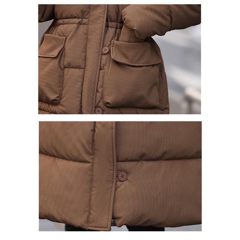 Parkas de iarnă pentru femei Stil nou Coreean Îngroșat Palton din bumbac Lung Casual Pufos Pardesiu Student Îmbrăcăminte exterioară rezistentă la vânt
