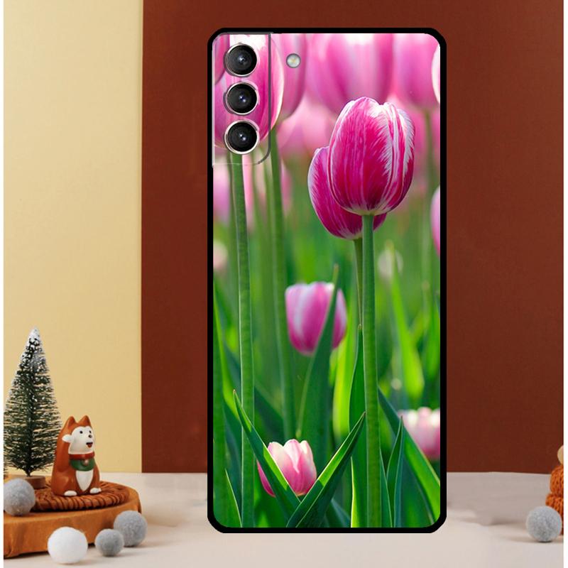 Tulips Flower Case For Samsung Galaxy S25 S26 Ultra S20 S21 S22 S23 S24 Ultra S10 Plus S25 FE Cover Funda